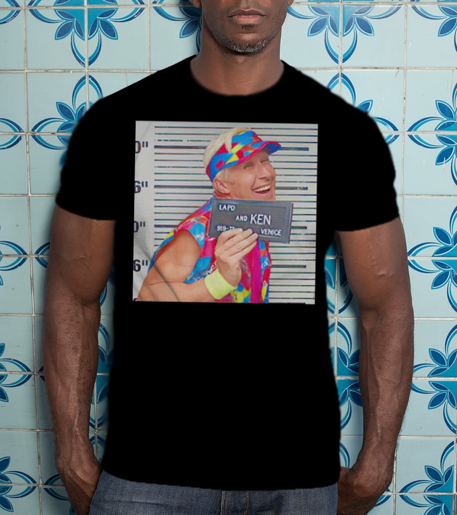 LAPD Ken Venice Mugshot Ryan Gosling Barbie T-Shirt