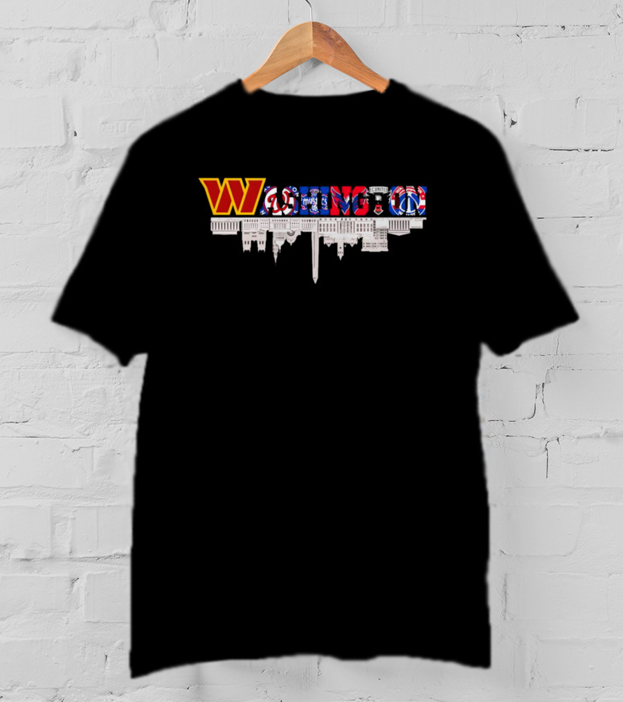Washington Skyline With Sports Team Logos Cityscape T-Shirt
