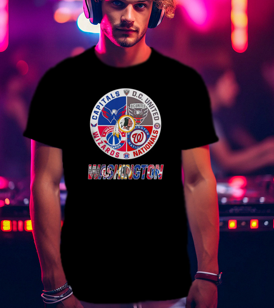 Washington Capitals Wizards DC United Nationals Sports Team T-Shirt