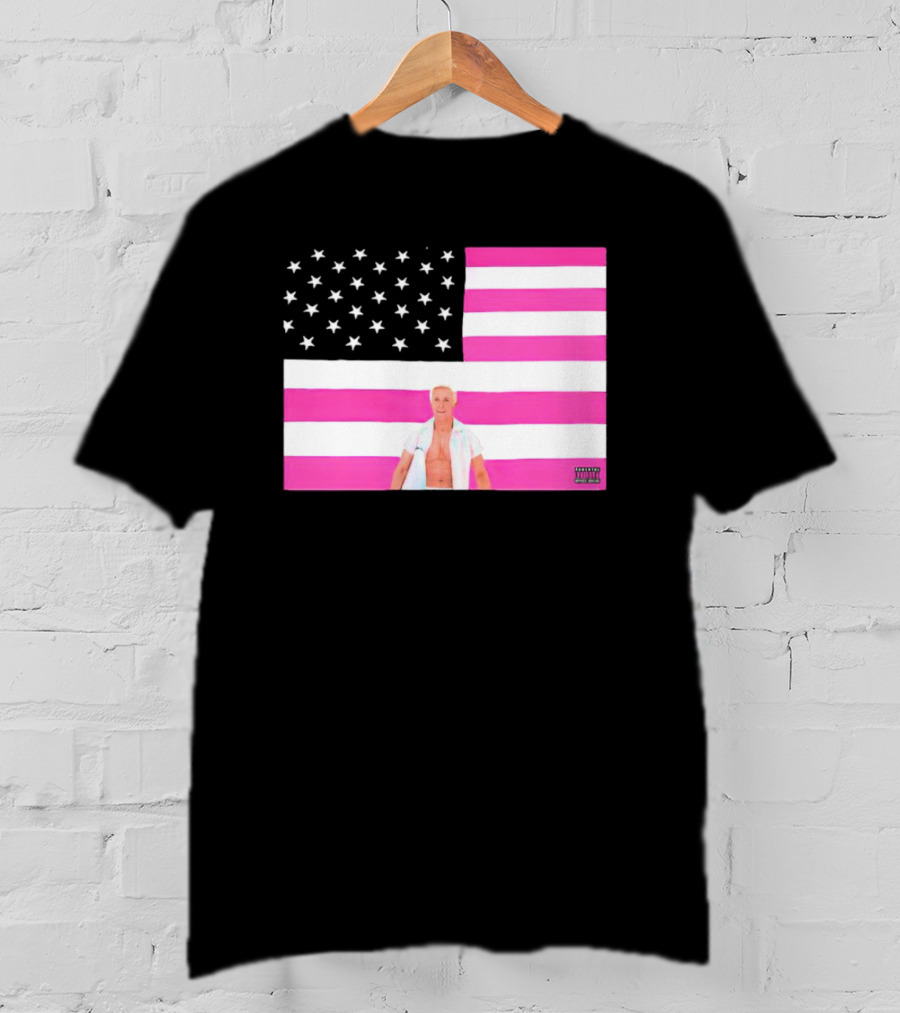 American Flag Barbie Ken Pink T-Shirt