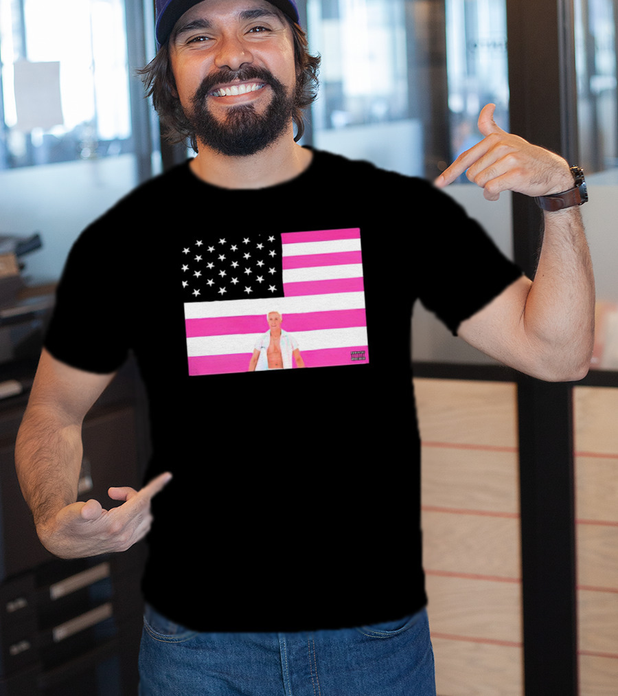 American Flag Barbie Ken Pink T-Shirt