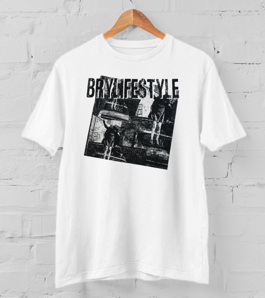 BRYLIFESTYLE Causing A Disturbance With Retro Car And Levitating Figures T-Shirt