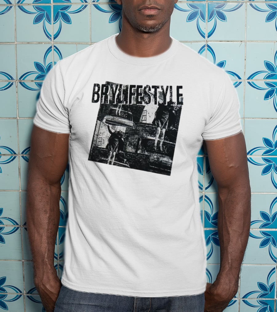 BRYLIFESTYLE Causing A Disturbance With Retro Car And Levitating Figures T-Shirt
