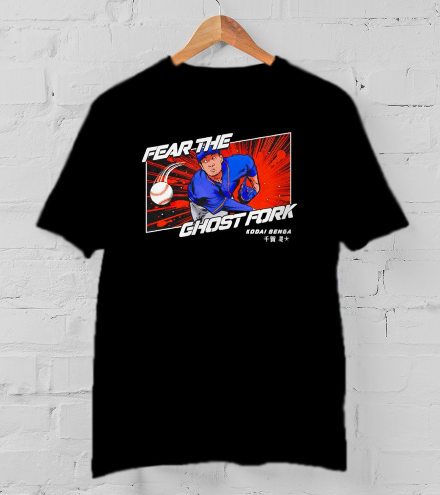 FEAR THE GHOST FORK KODAI SENGA Baseball Burst T-Shirt