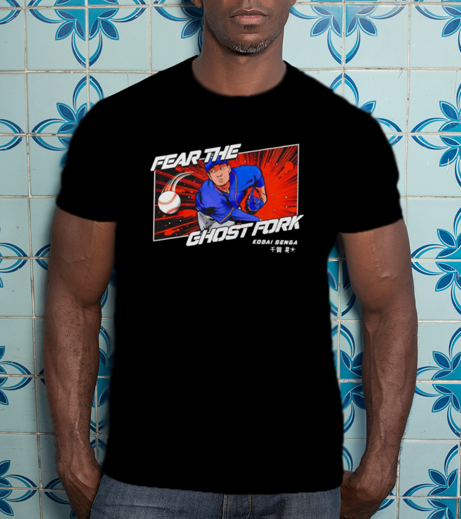 FEAR THE GHOST FORK KODAI SENGA Baseball Burst T-Shirt