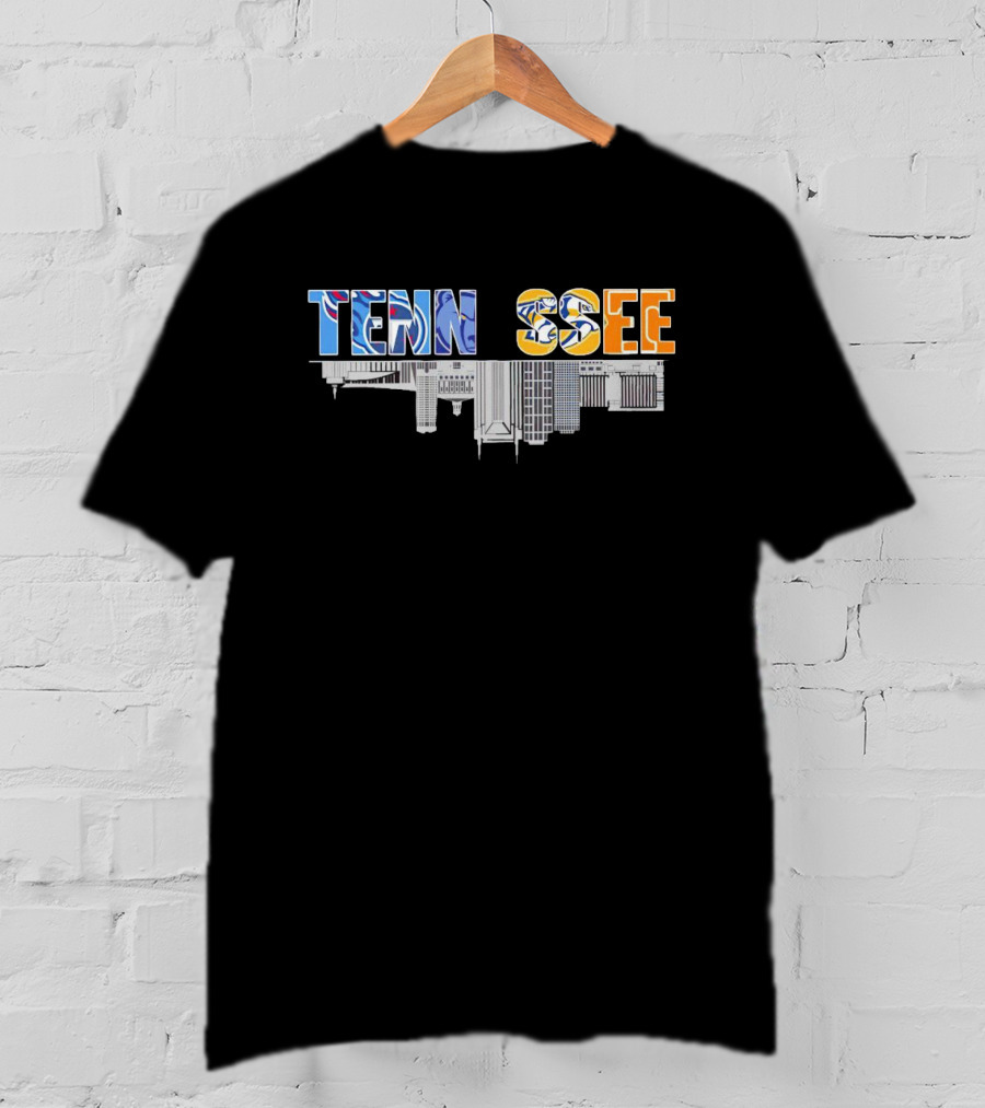 Tennessee Upside City With Team Colors And Skyline T-Shirt