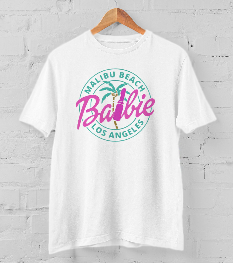 Malibu Beach Barbie Los Angeles Palm Tree T-Shirt