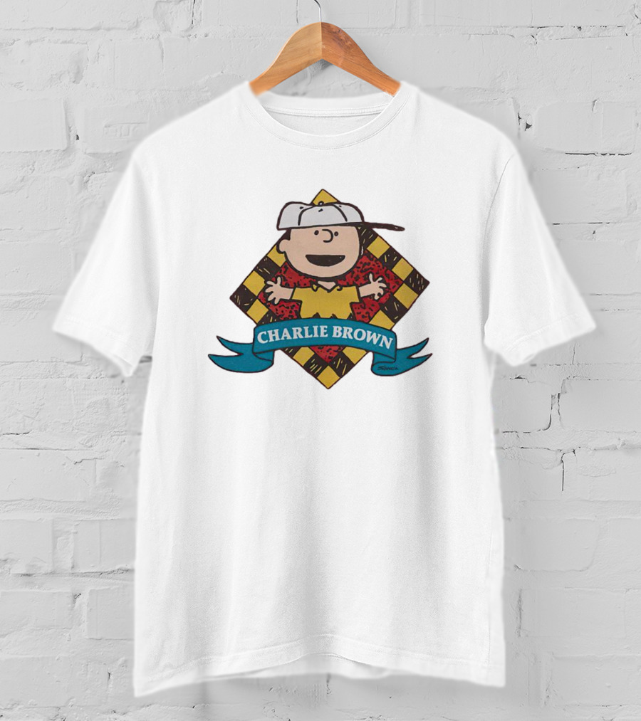 Charlie Brown Peanuts Diamond Pattern Comic T-Shirt