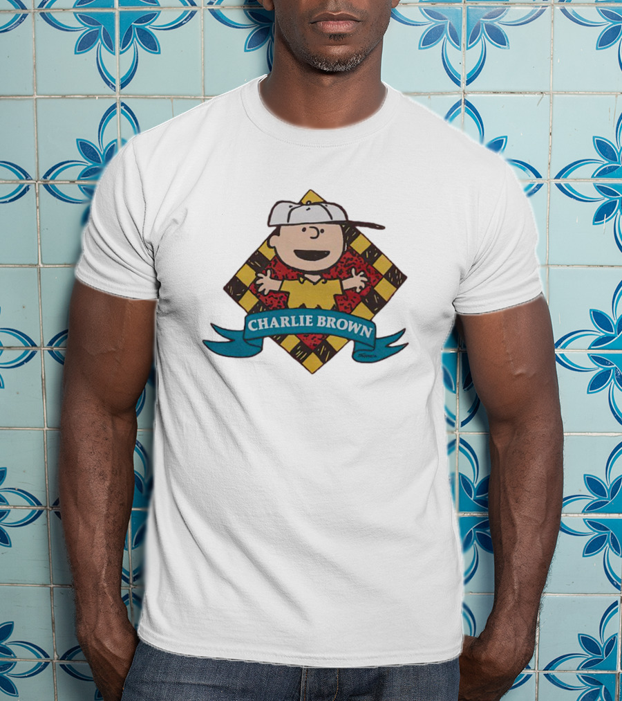 Charlie Brown Peanuts Diamond Pattern Comic T-Shirt