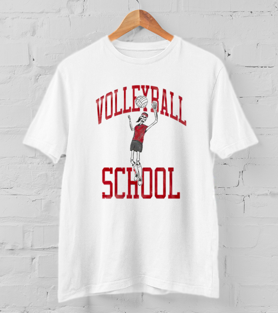Nebraska Volleyball School Skeleton Player T-Shirt