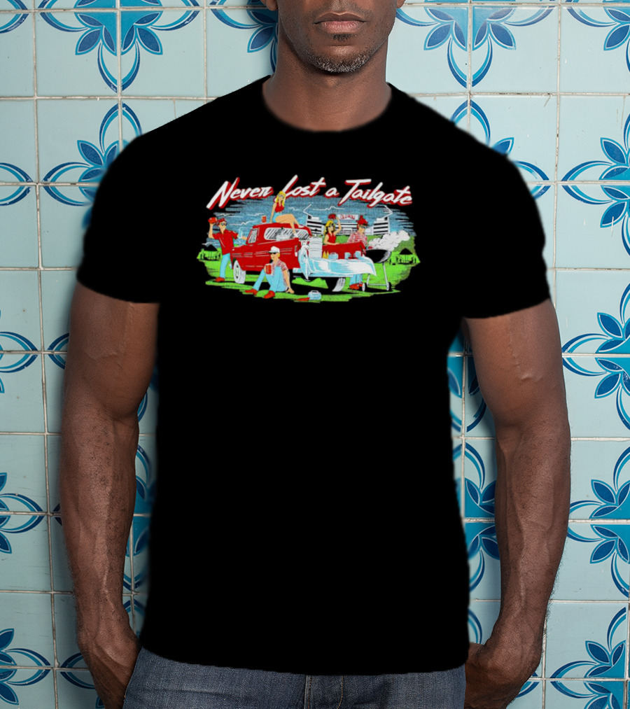 Never Lost A Tailgate Columbia Classic Truck And Party Scene T-Shirt