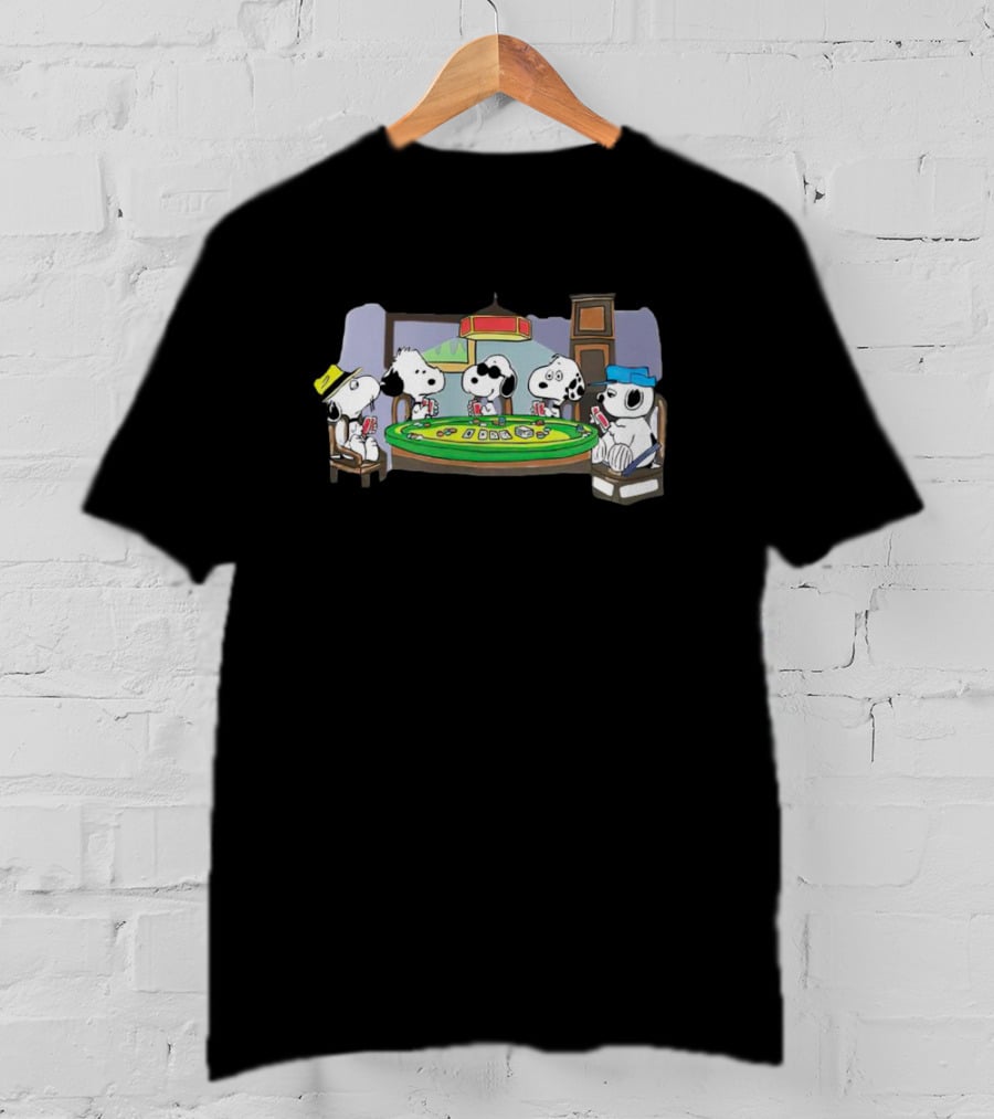 Peanuts Snoopy Playing Poker Around The Table T-Shirt