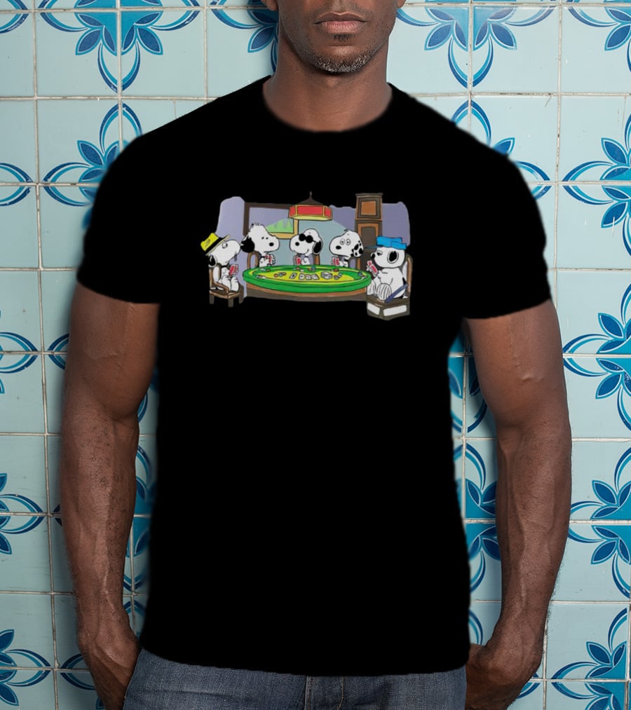 Peanuts Snoopy Playing Poker Around The Table T-Shirt