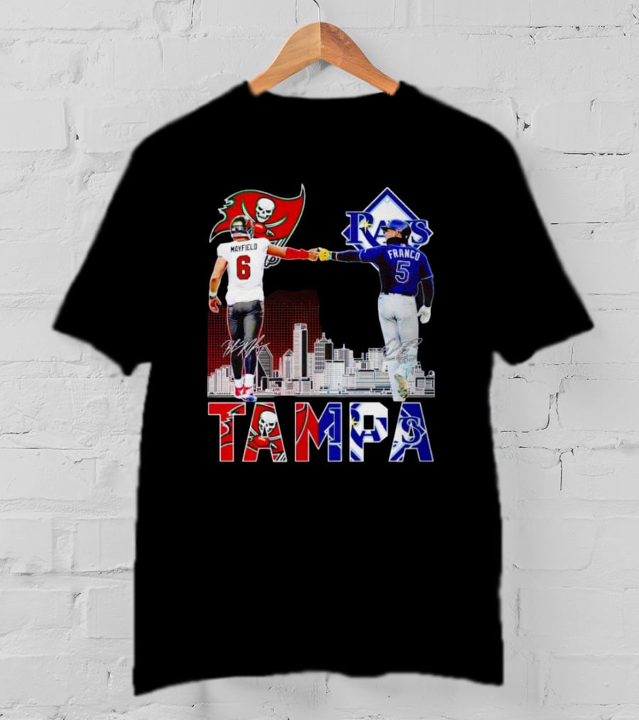 Tampa Buccaneers Mayfield 6 Rays Franco 5 City Signatures T-Shirt