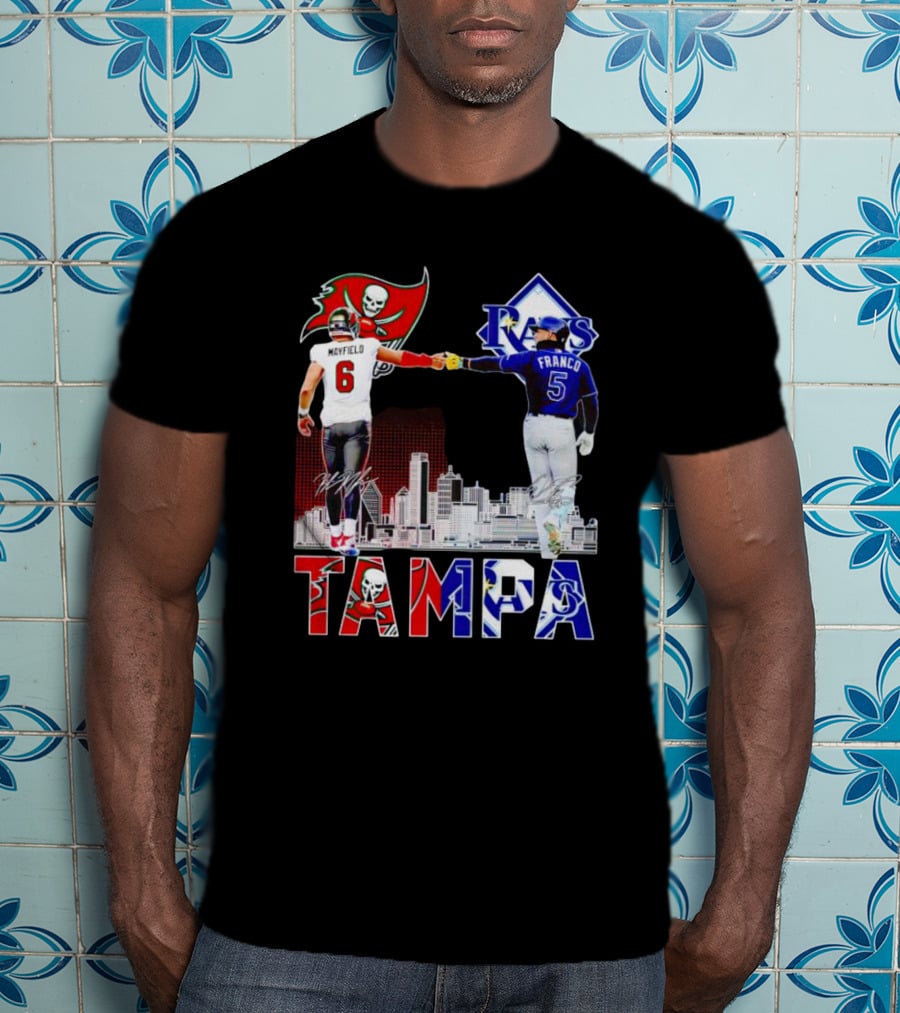 Tampa Buccaneers Mayfield 6 Rays Franco 5 City Signatures T-Shirt