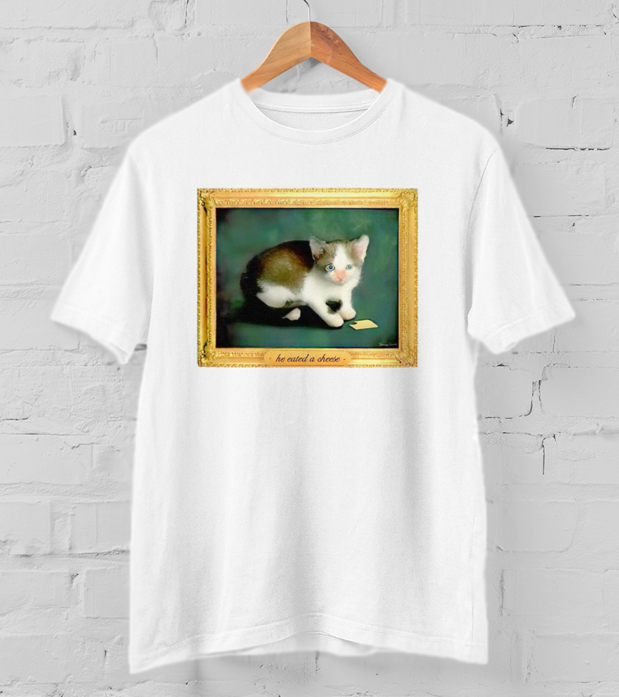 Cat He Eated A Cheese Framed T-Shirt