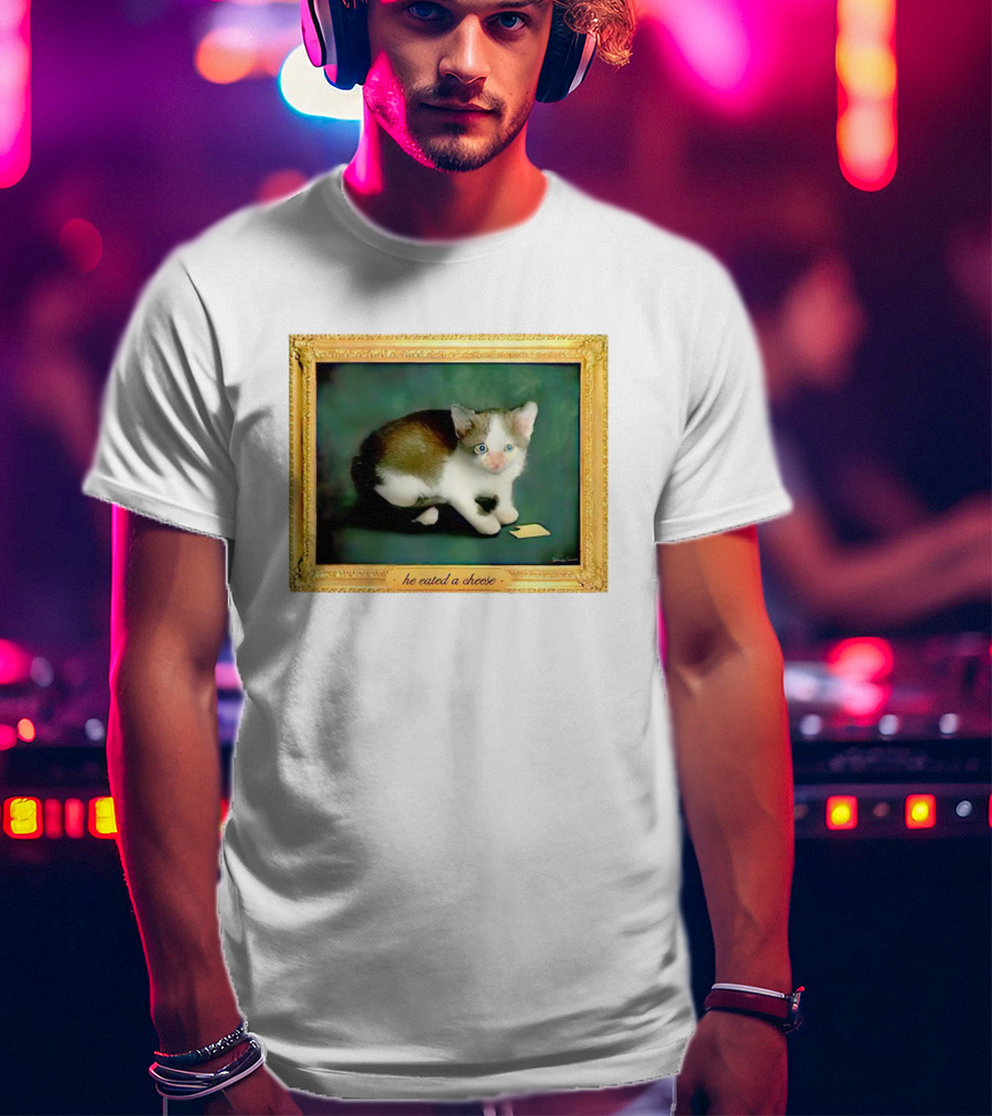 Cat He Eated A Cheese Framed T-Shirt