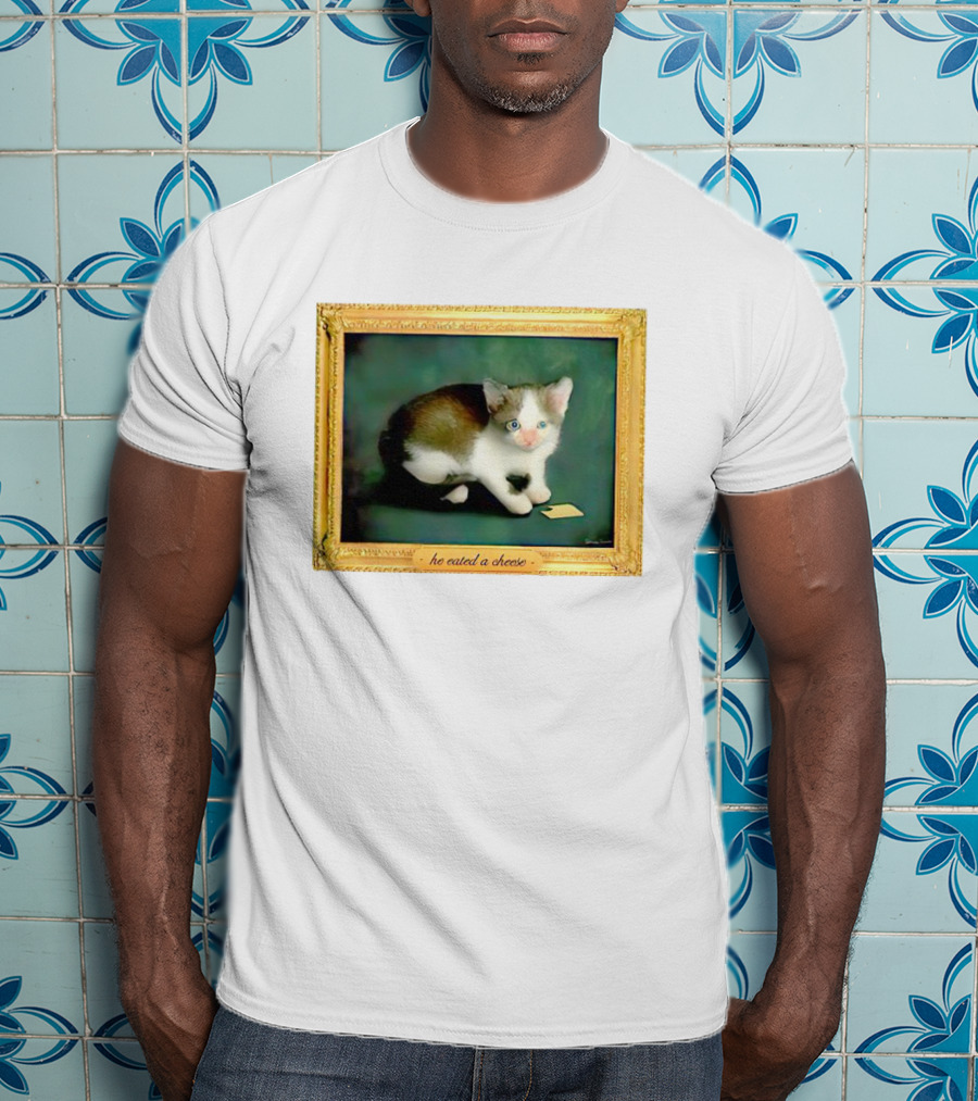 Cat He Eated A Cheese Framed T-Shirt