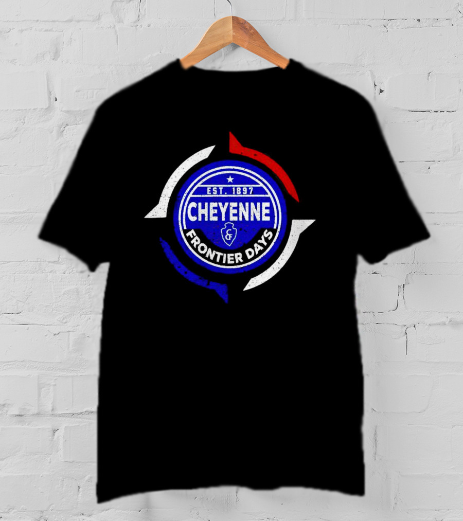 Cheyenne Frontier Days Est 1897 Circular Emblem Red White Blue T-Shirt