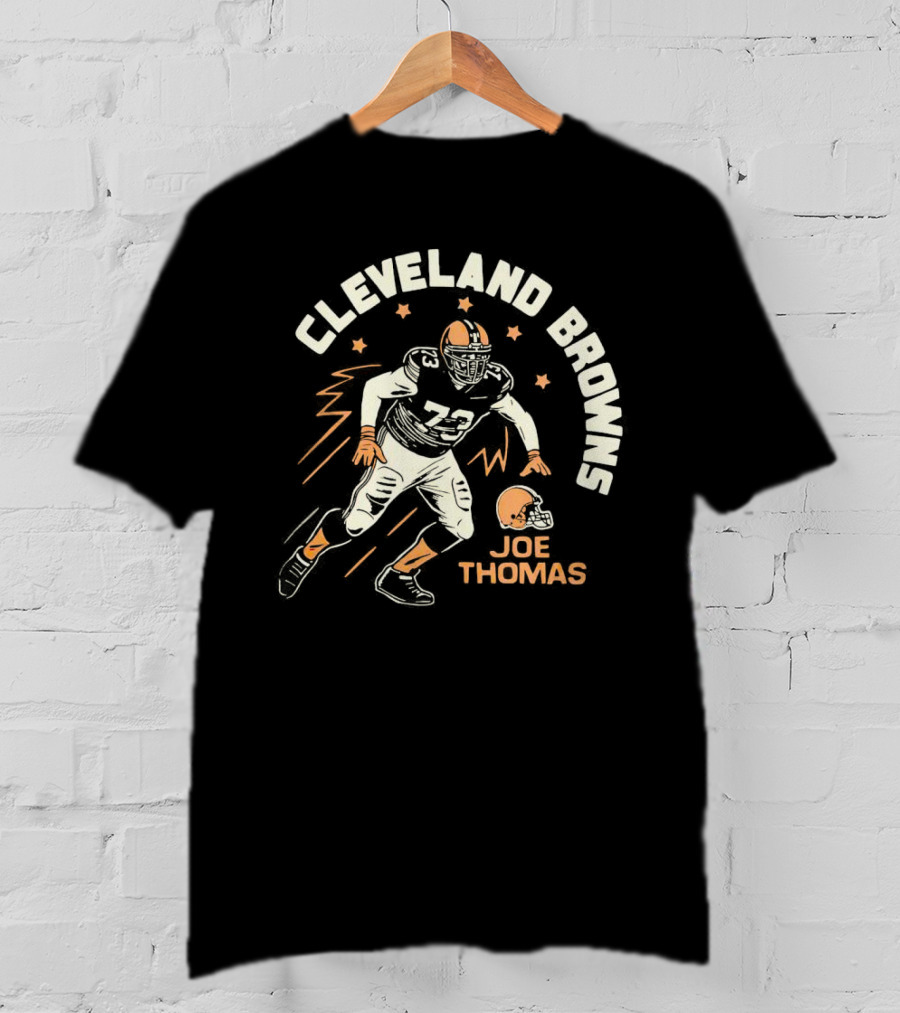 Cleveland Browns Joe Thomas 73 Football Star Icon Run T-Shirt