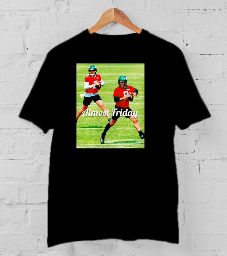 Almost Friday Quarterbacks Zach Wilson Aaron Rodgers New York Jets T-Shirt