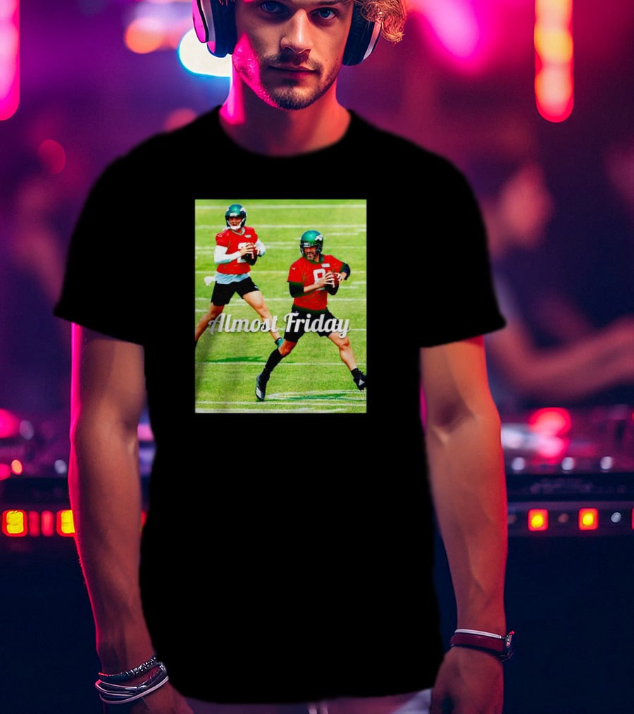 Almost Friday Quarterbacks Zach Wilson Aaron Rodgers New York Jets T-Shirt
