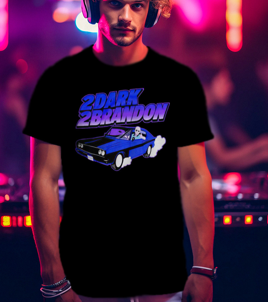 2 Dark 2 Brandon Purple Car Graphic With Driving Character T-Shirt
