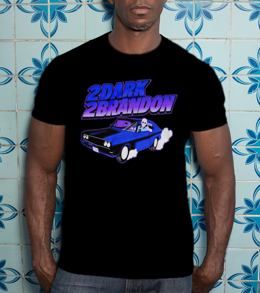 2 Dark 2 Brandon Purple Car Graphic With Driving Character T-Shirt