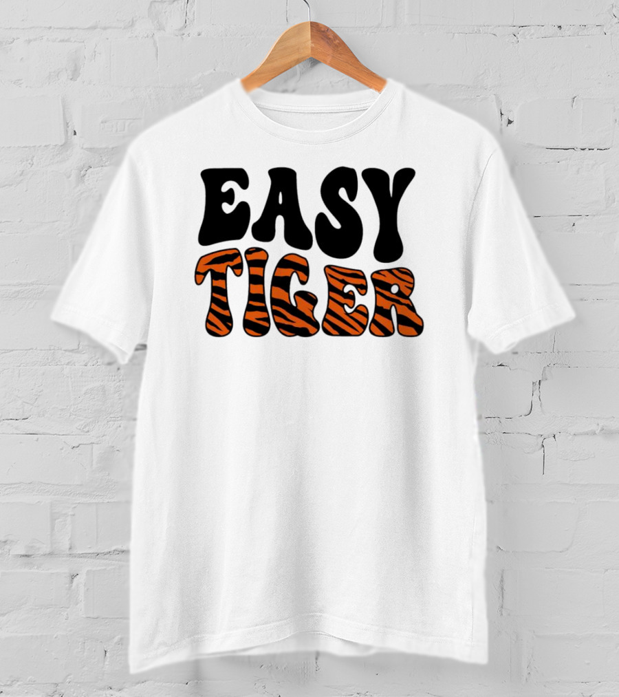 Cincinnati Bengals Easy Tiger Tiger-Striped Text T-Shirt