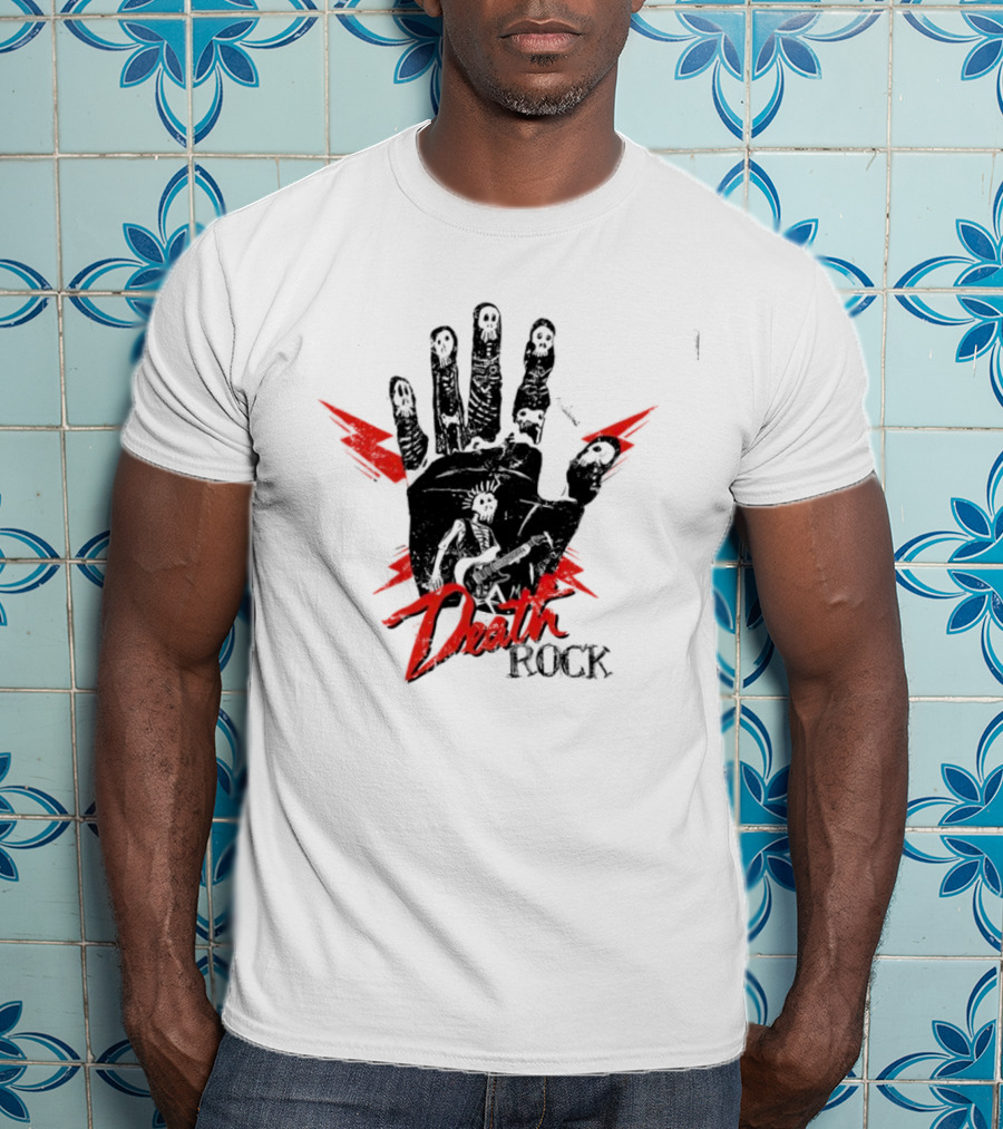 Hand Skeleton Lightning Death Rock T-Shirt