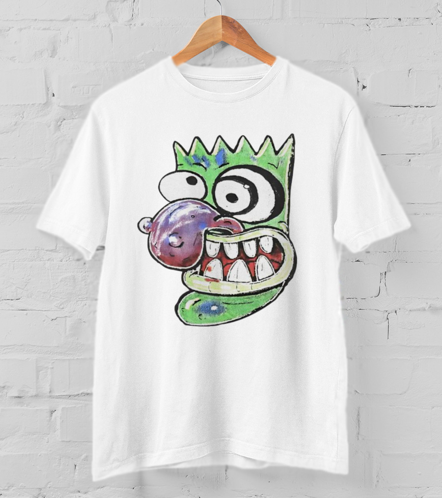 Hypno Eggplant Cartoon Fusion Character With Whimsical Eyes And Grinning Teeth T-Shirt