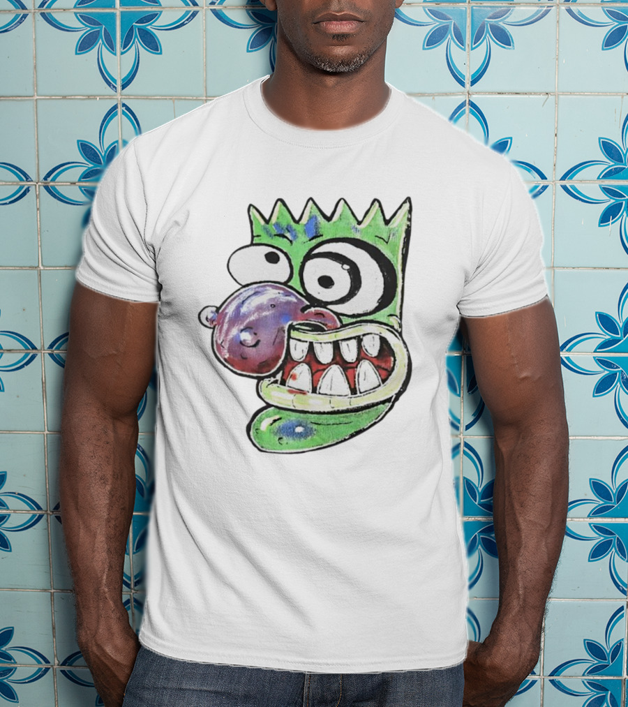 Hypno Eggplant Cartoon Fusion Character With Whimsical Eyes And Grinning Teeth T-Shirt