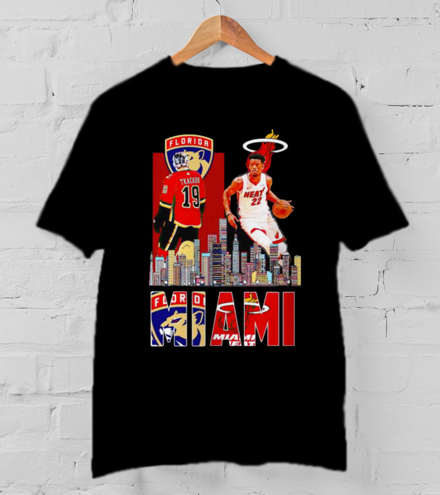 Florida Panthers Tkachuk Miami Heat Jimmy Butler Skyline T-Shirt