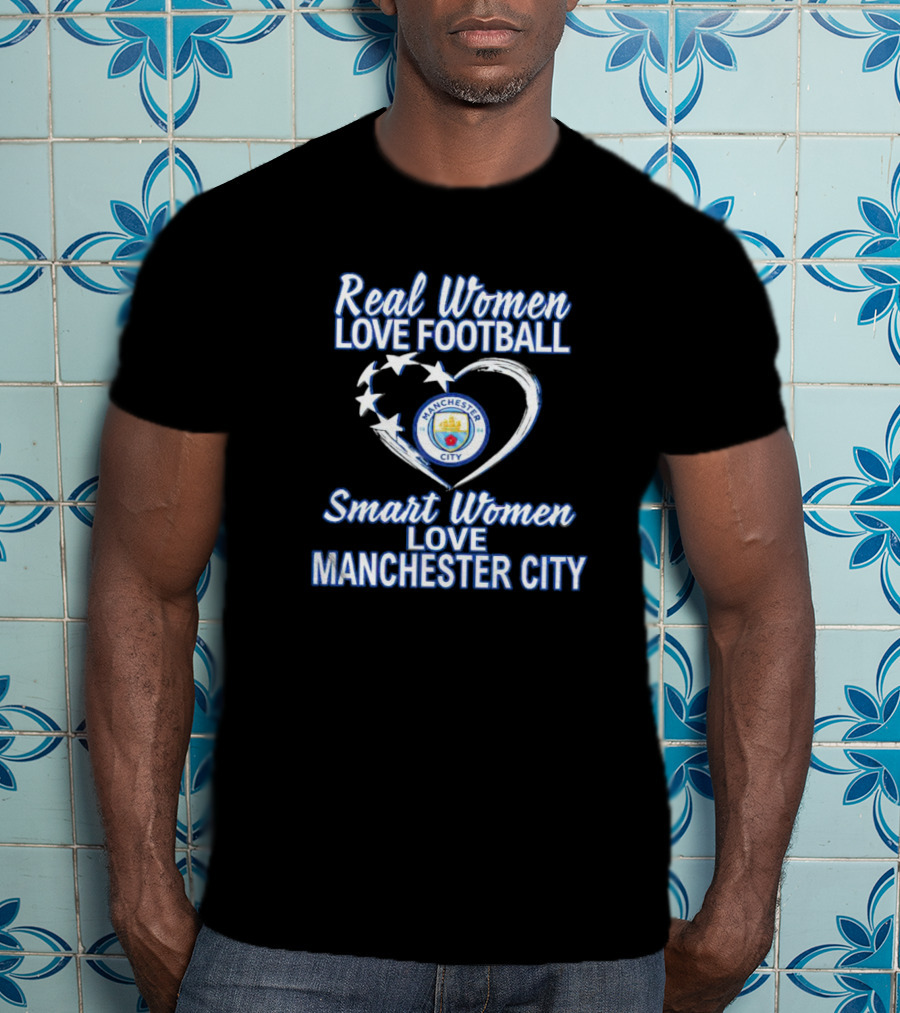 Real Women Love Football Smart Women Love Manchester City Manchester City Badge T-Shirt