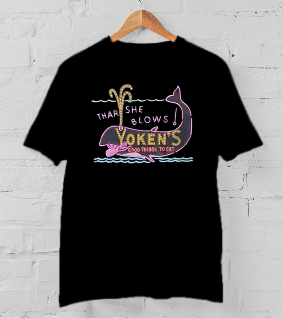 Yoken's Whale Thar She Blows Good Things To Eat Neon Sign T-Shirt