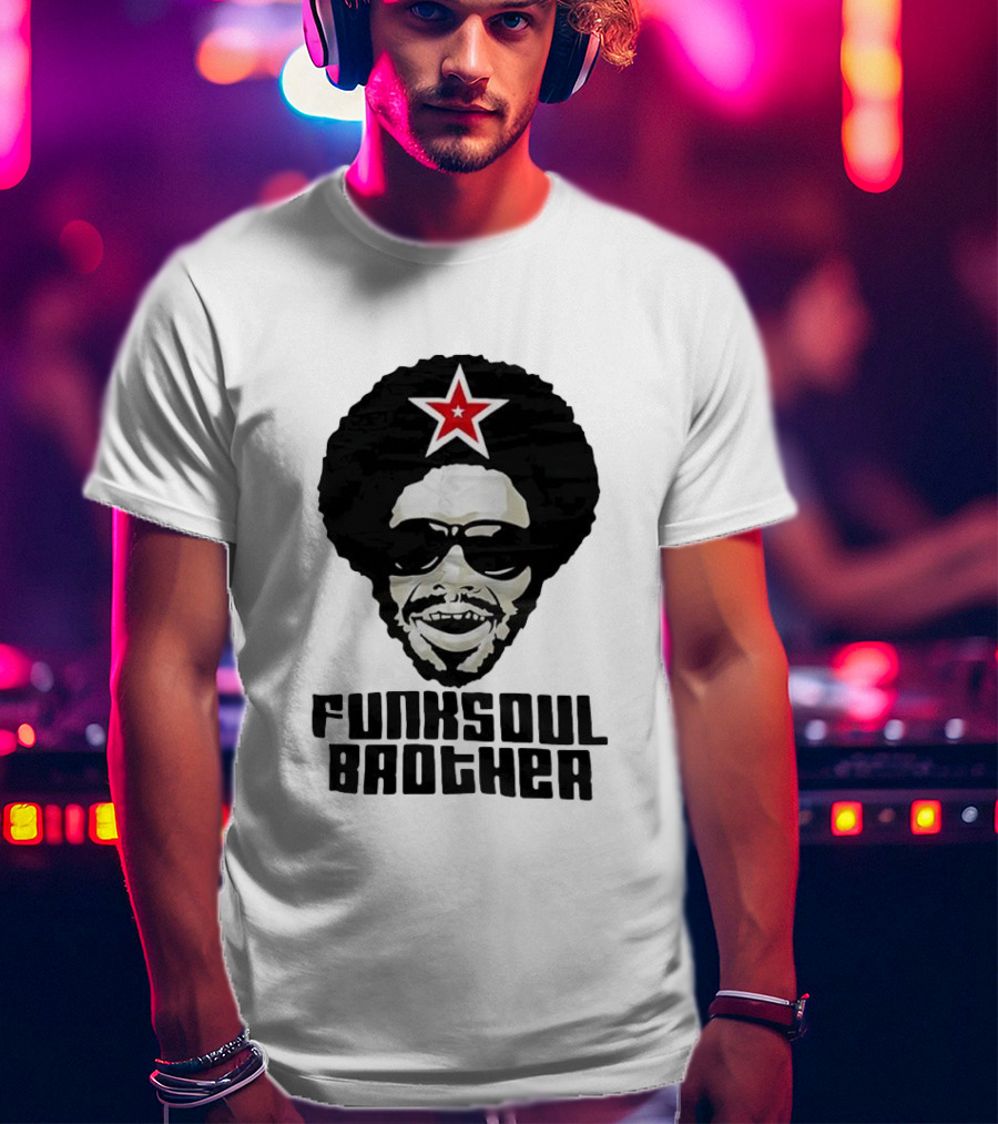 Funk Soul Brother Afro Star Retro Vintage T-Shirt