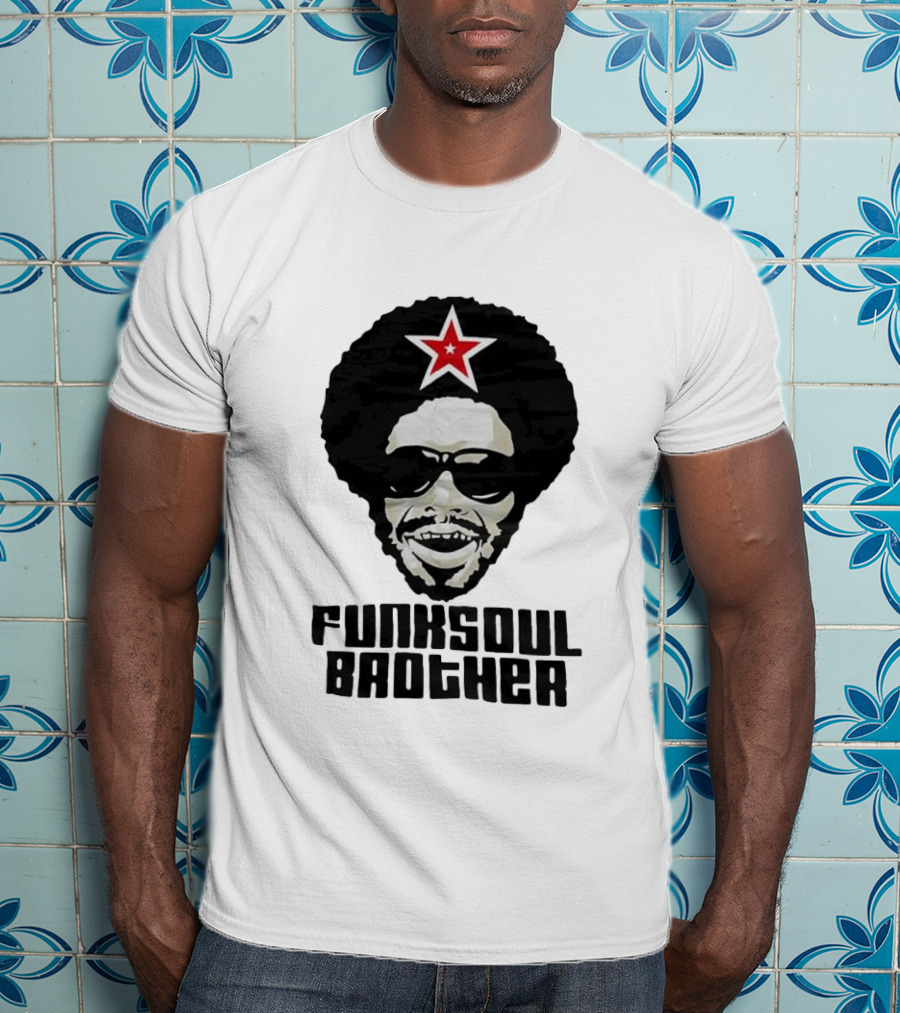 Funk Soul Brother Afro Star Retro Vintage T-Shirt