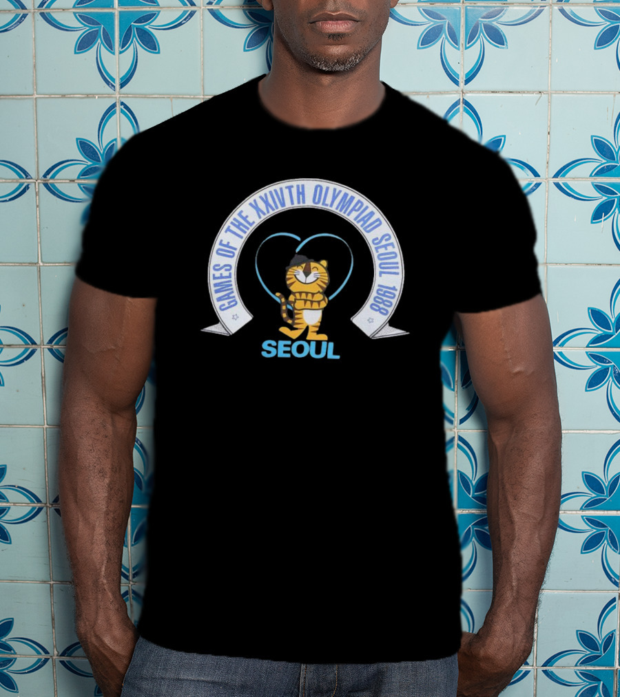 Games Of The XXIVTH Olympiad Seoul 1988 Tiger Mascot T-Shirt