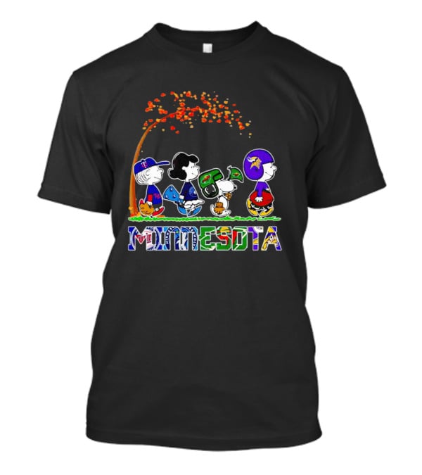 Peanuts Characters Minnesota Twins Vikings Wild Timberwolves Fall T-Shirt