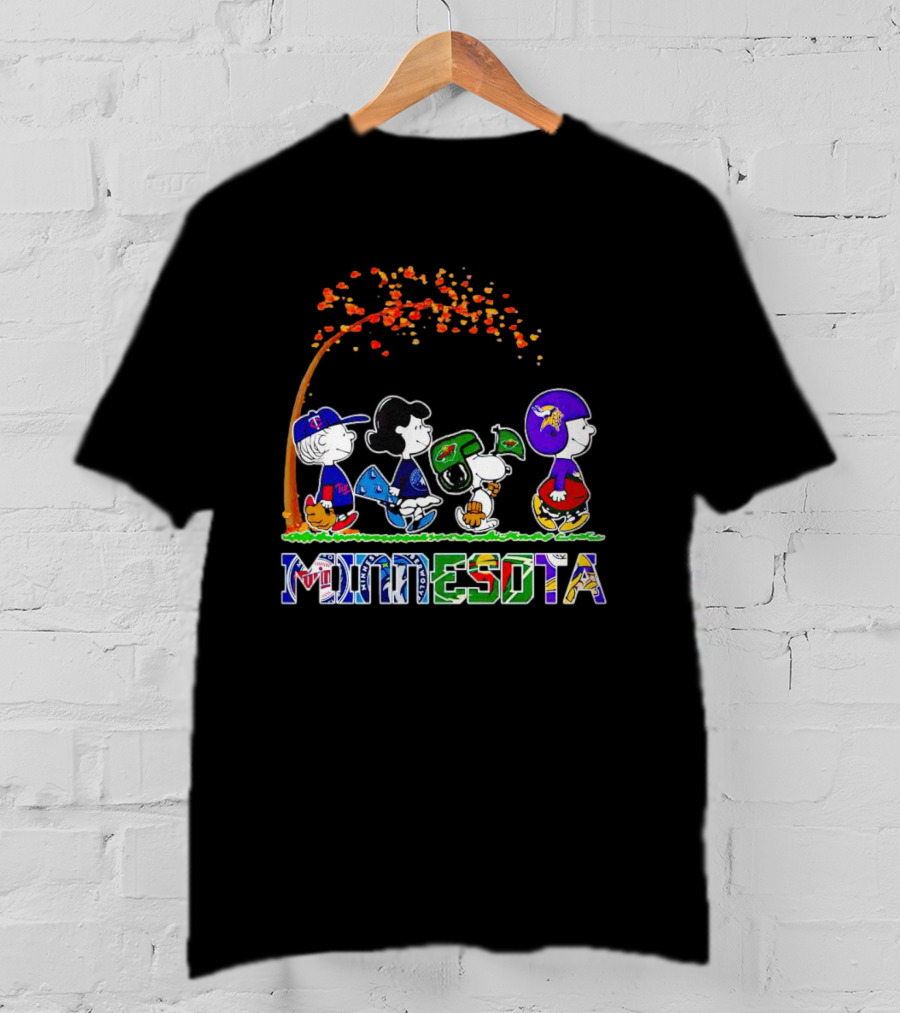 Peanuts Characters Minnesota Twins Vikings Wild Timberwolves Fall T-Shirt