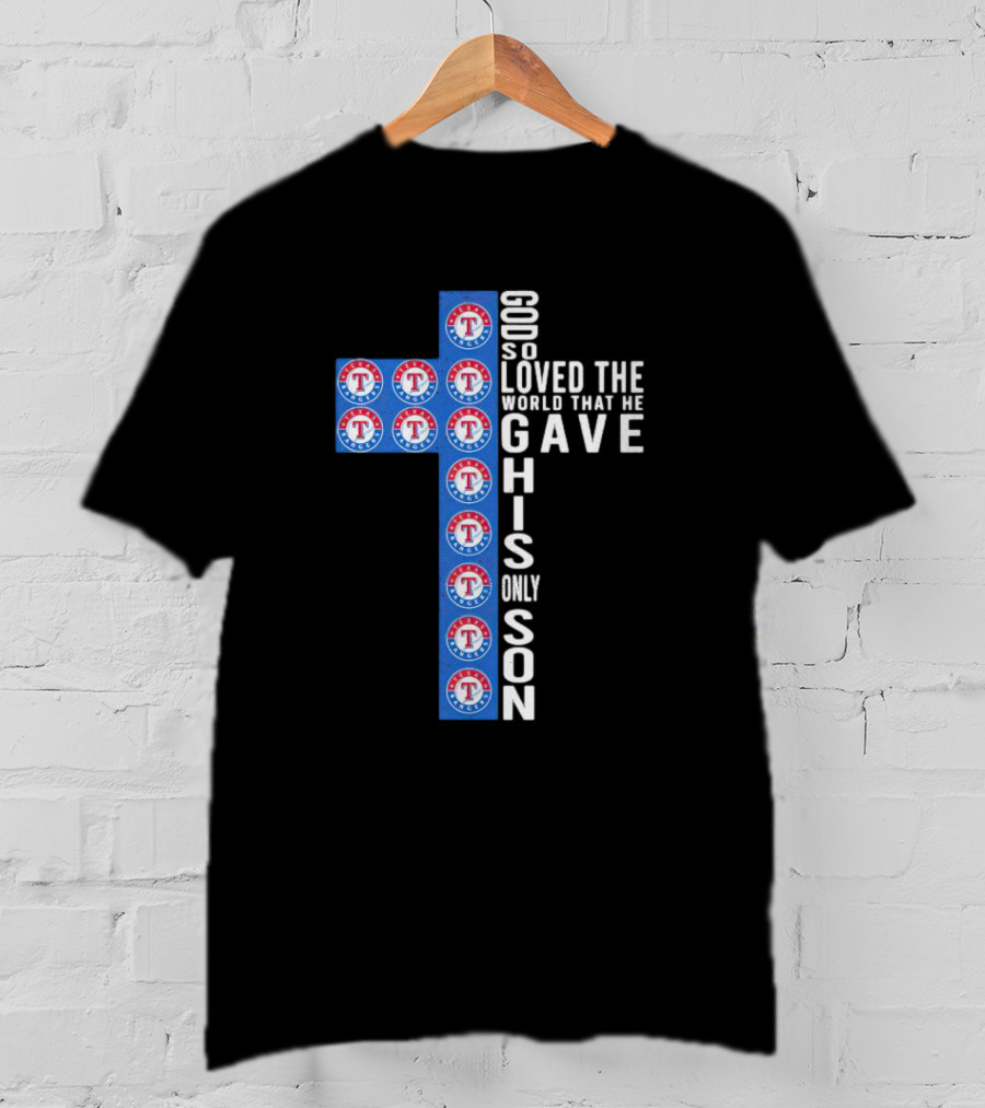 Rangers God So Loved The World Cross Design With Team T-Shirt