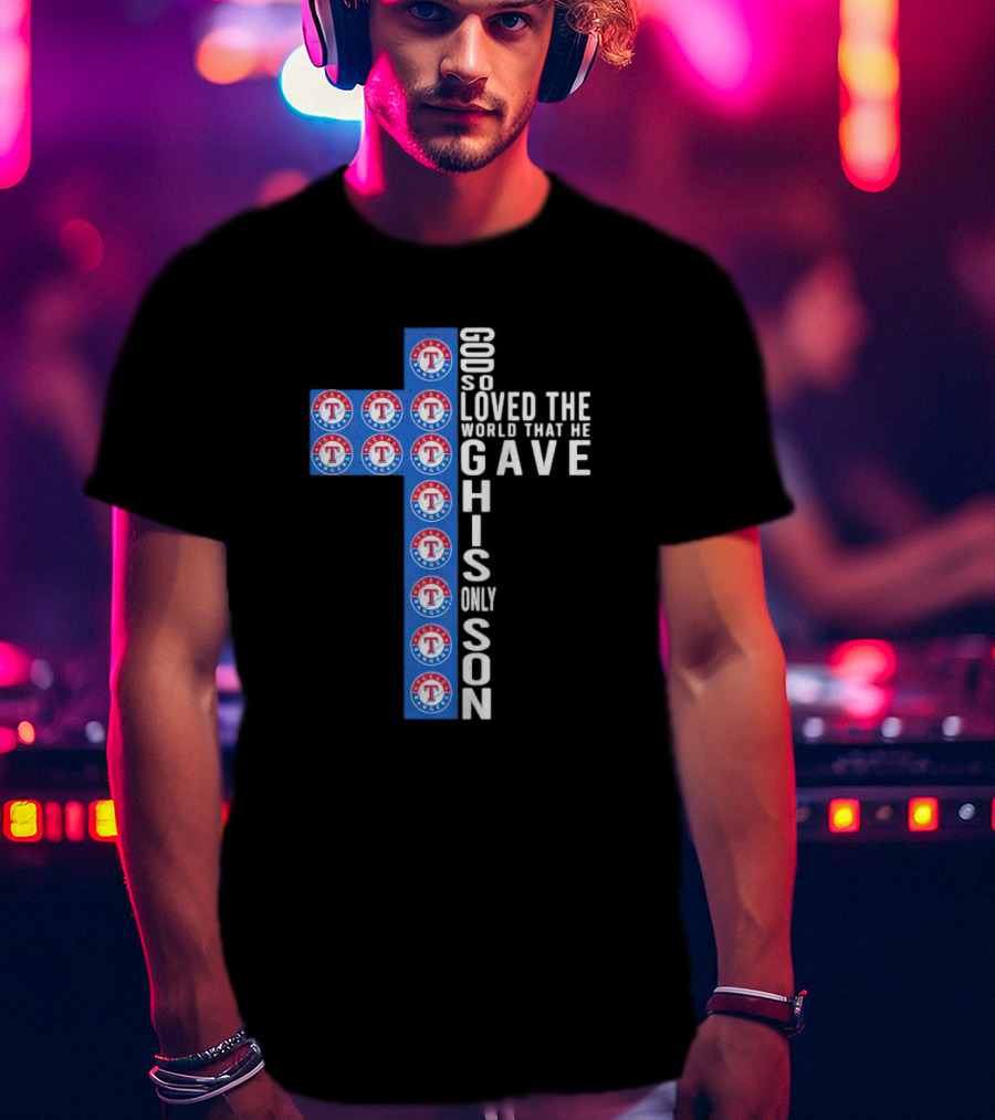 Rangers God So Loved The World Cross Design With Team T-Shirt