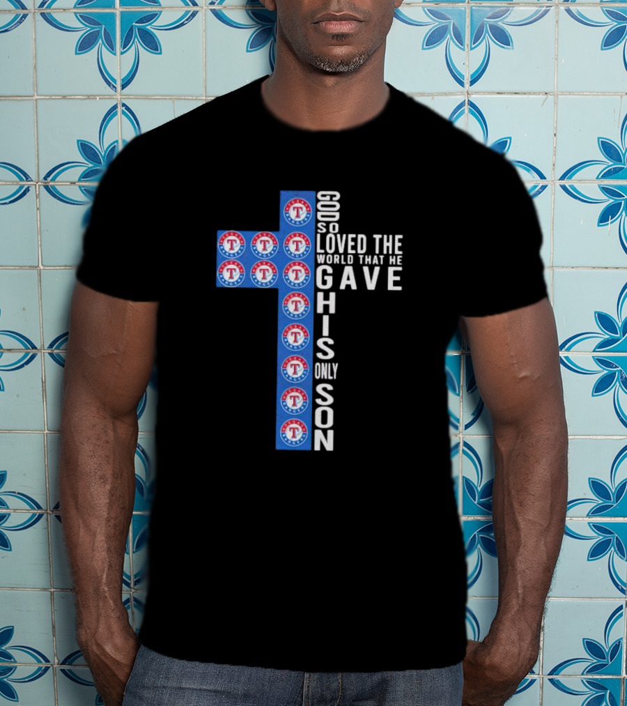 Rangers God So Loved The World Cross Design With Team T-Shirt