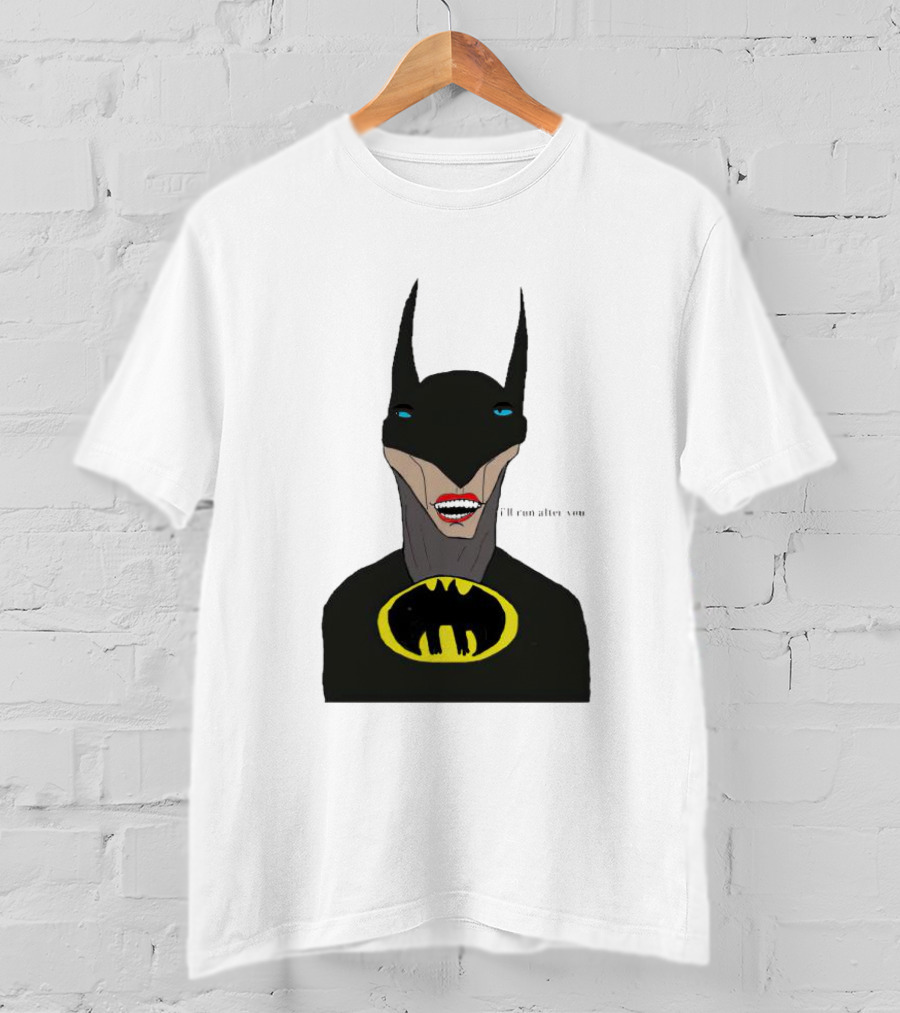 Batman I'll Run After You Joker-Inspired Face With Iconic Bat T-Shirt
