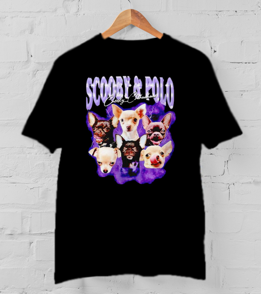 Scooby And Polo Cheeky Chihuahuas Purple Background T-Shirt