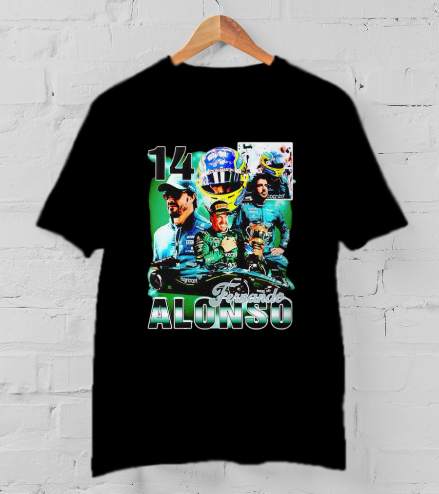 14 Fernando Alonso Racing Collage Formula One Driver T-Shirt