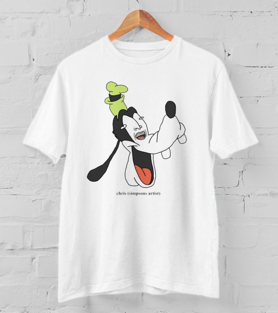 Goofy Chris Simpsons Artist Black T-Shirt
