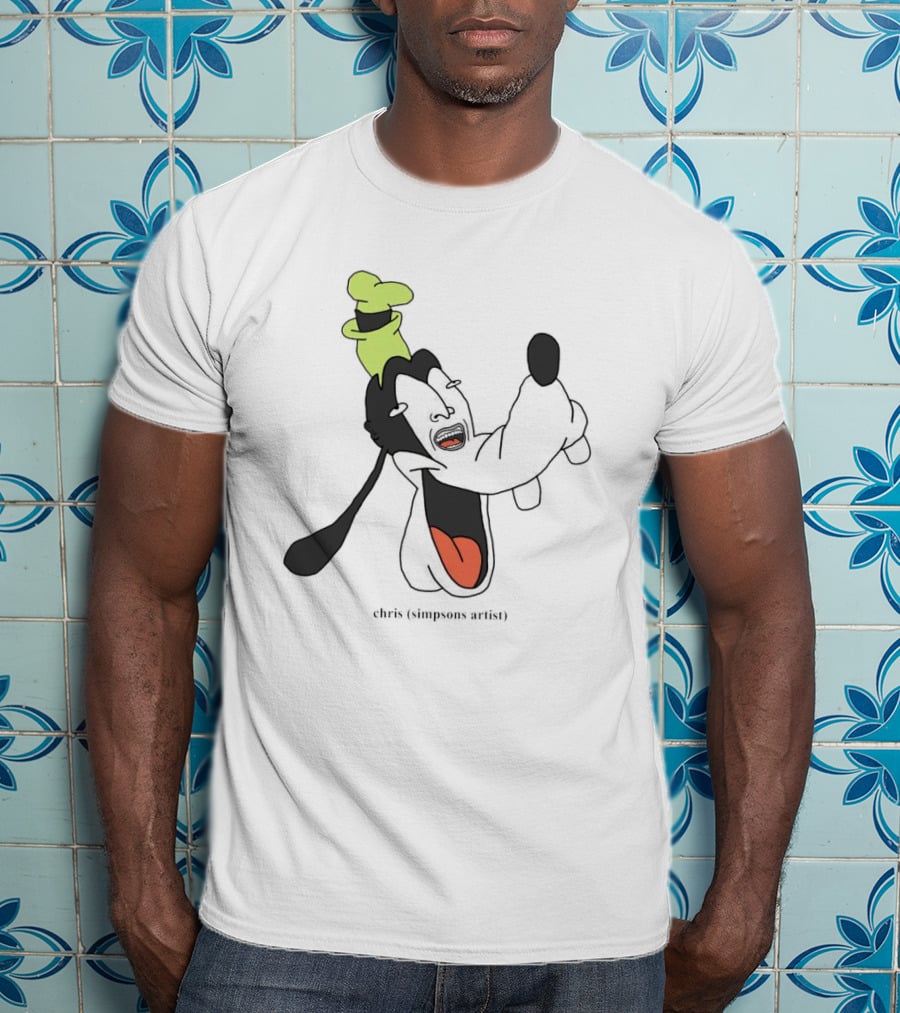 Goofy Chris Simpsons Artist Black T-Shirt