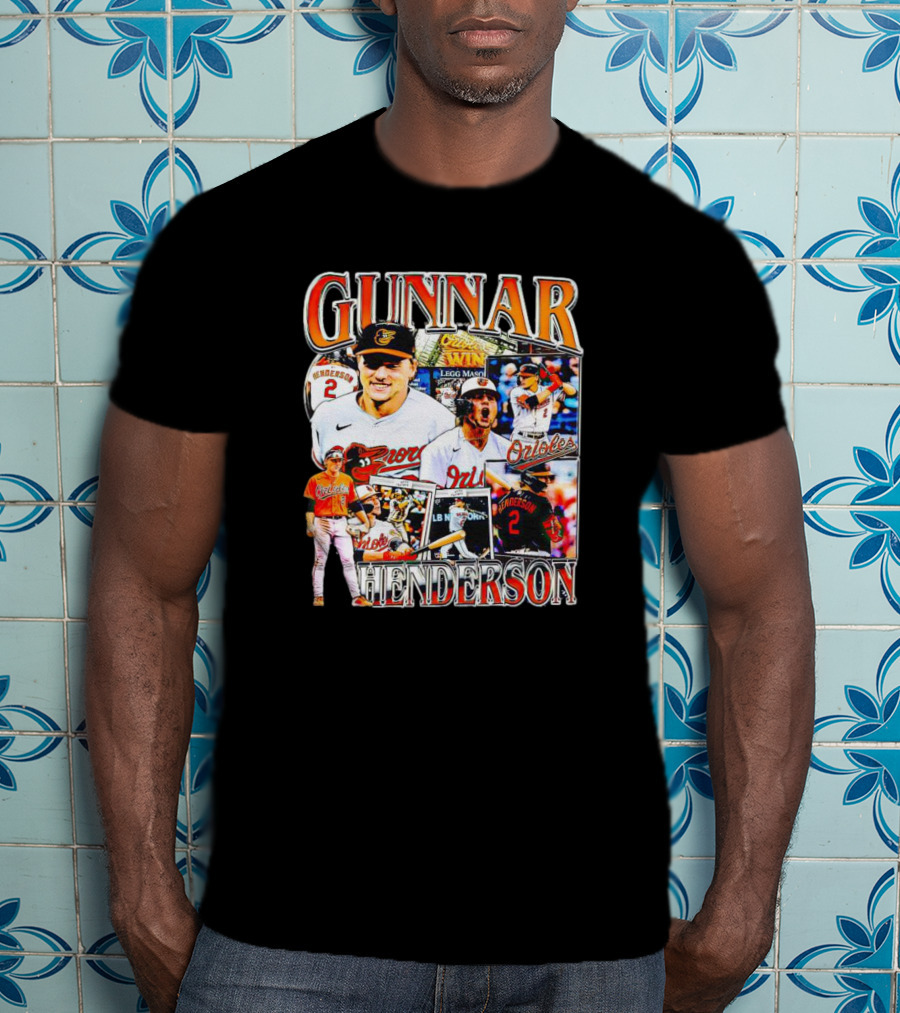 Gunnar Henderson Orioles Collage MLB Rookie Orioles Win Orioles Legend T-Shirt