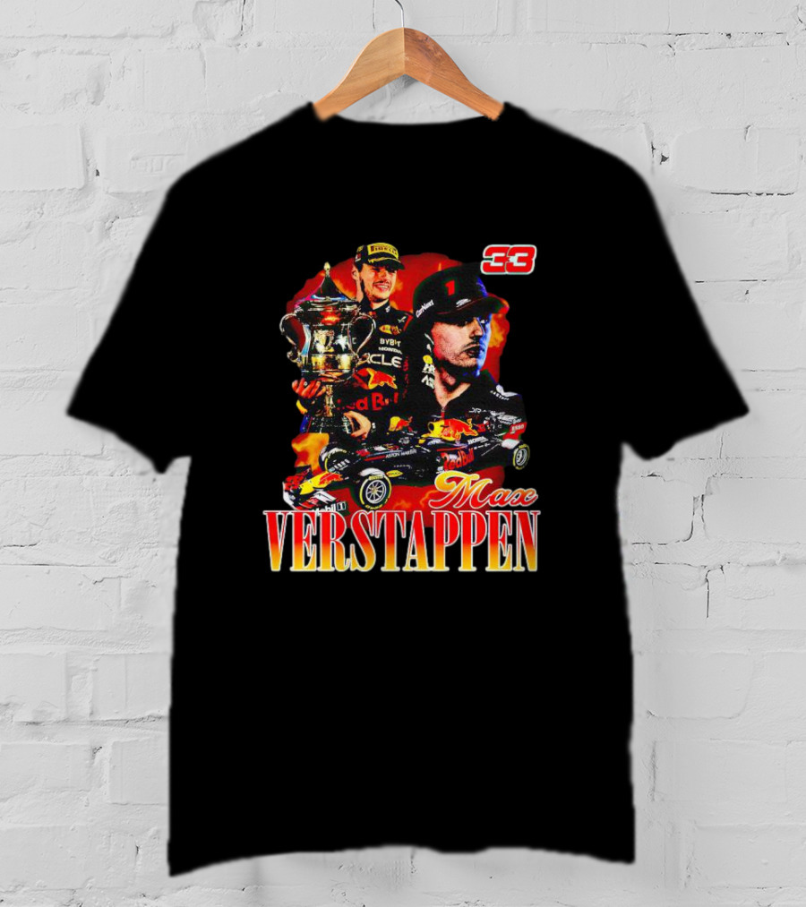Max Verstappen Red Bull Racing Champion 33 Collage T-Shirt